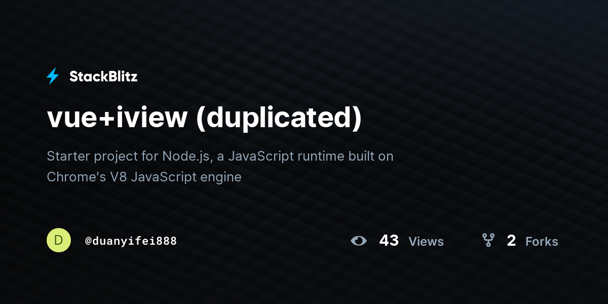 vue+iview (duplicated) - StackBlitz