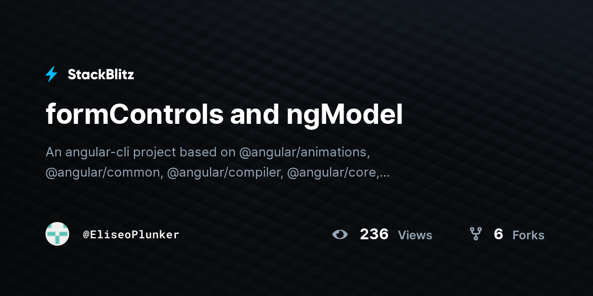 formControls and ngModel - StackBlitz