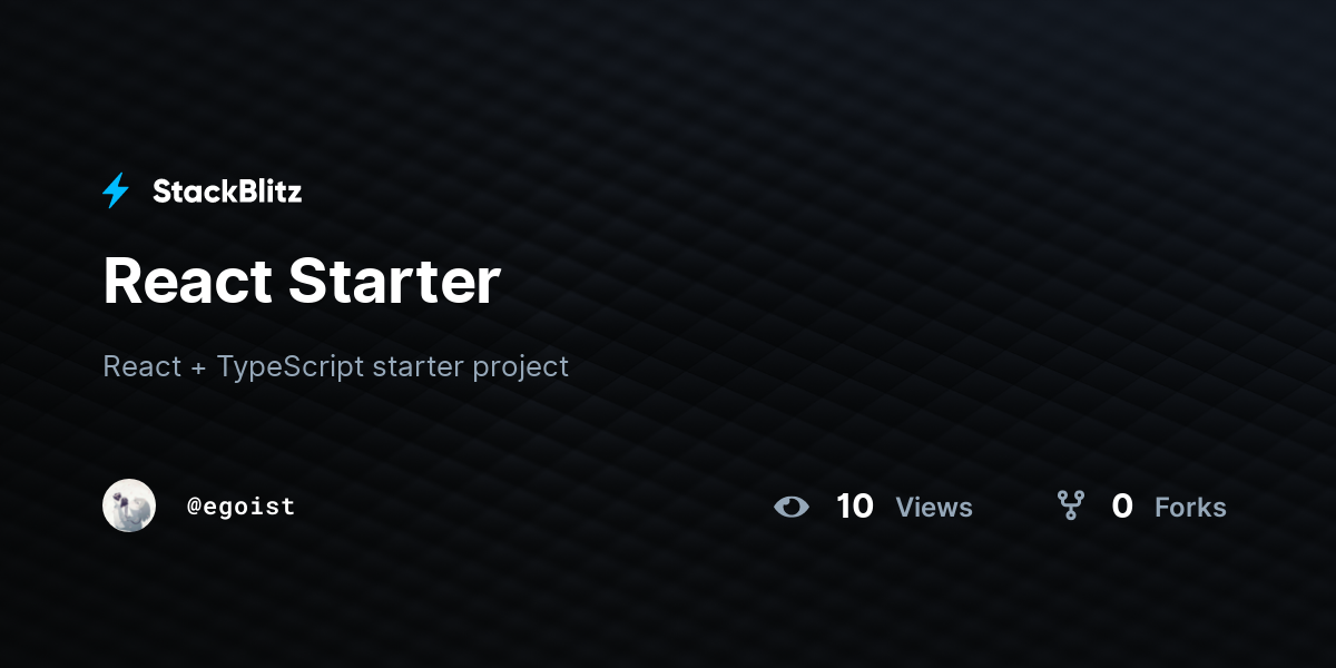 React Starter - StackBlitz