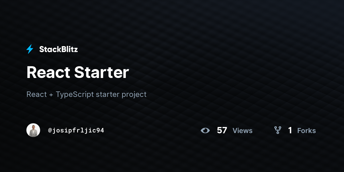 React Starter - StackBlitz