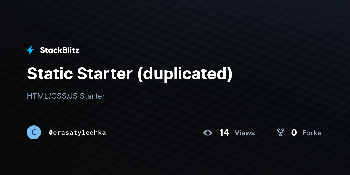 Static Starter (duplicated) - StackBlitz