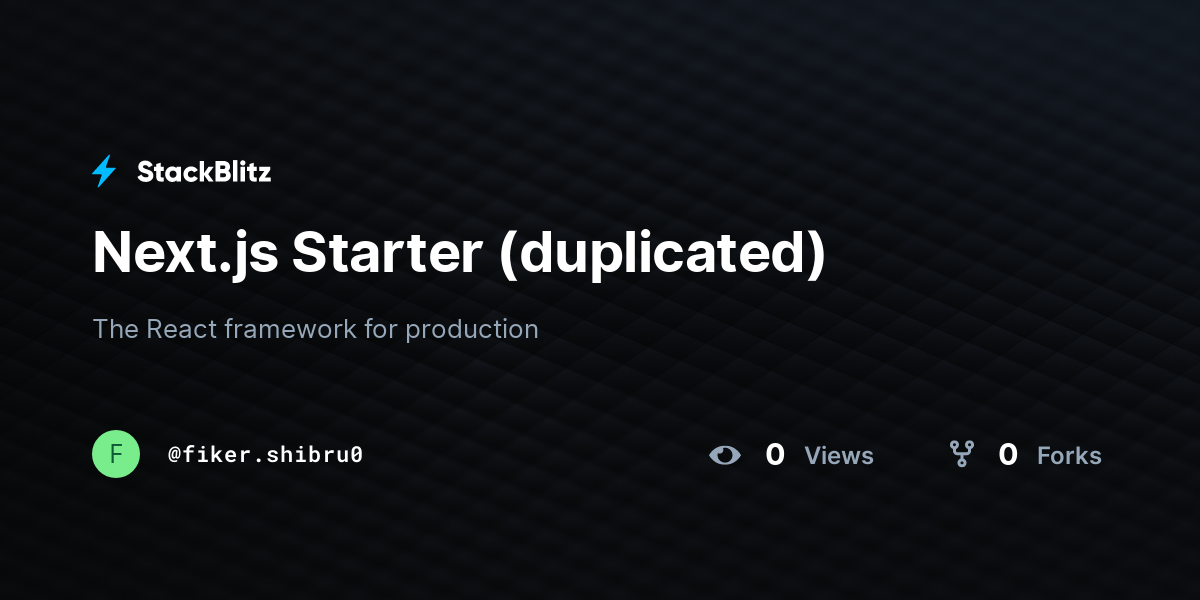Next.js Starter (duplicated) - StackBlitz