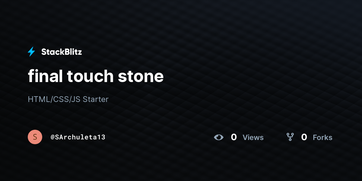 final touch stone - StackBlitz