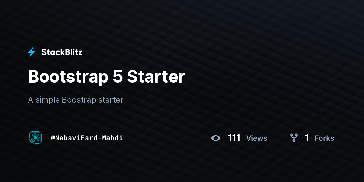 Bootstrap 5 Starter - StackBlitz