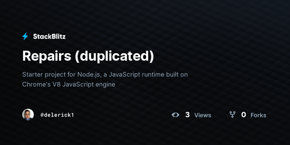 Repairs (duplicated) - StackBlitz