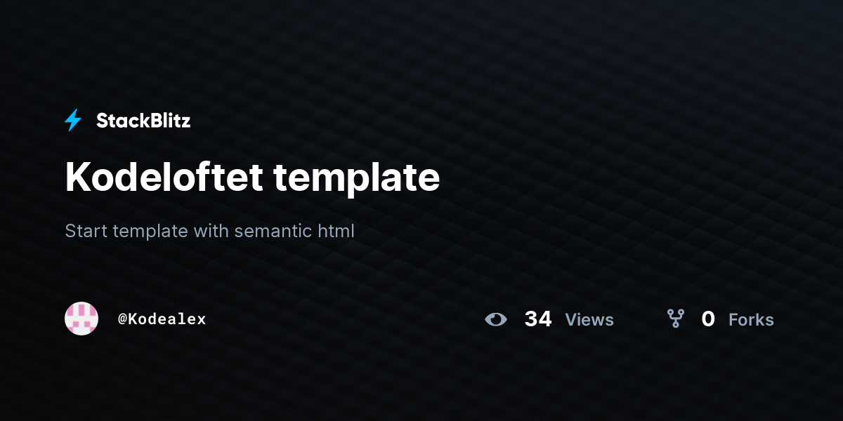 Kodeloftet template - StackBlitz