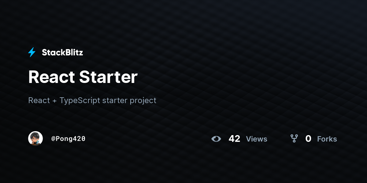 React Starter - StackBlitz