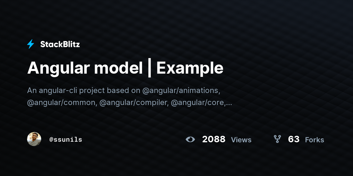 Angular model | Example - StackBlitz