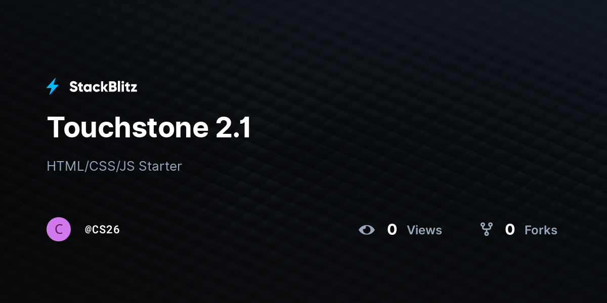 Touchstone 2.1 - StackBlitz
