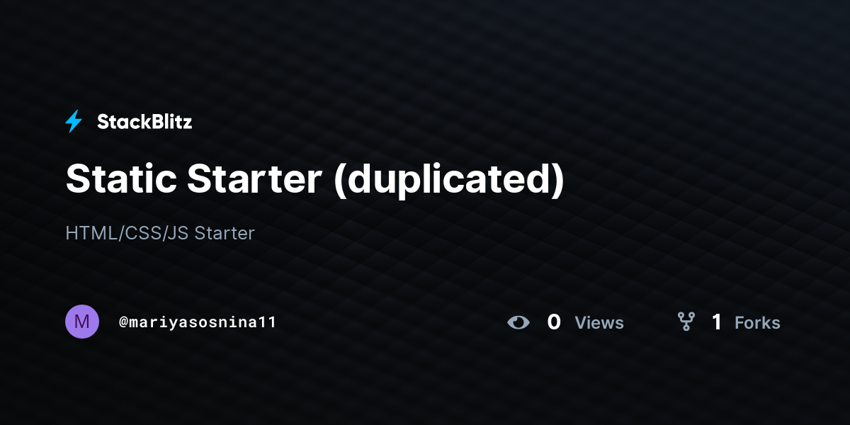 Static Starter (duplicated) - StackBlitz