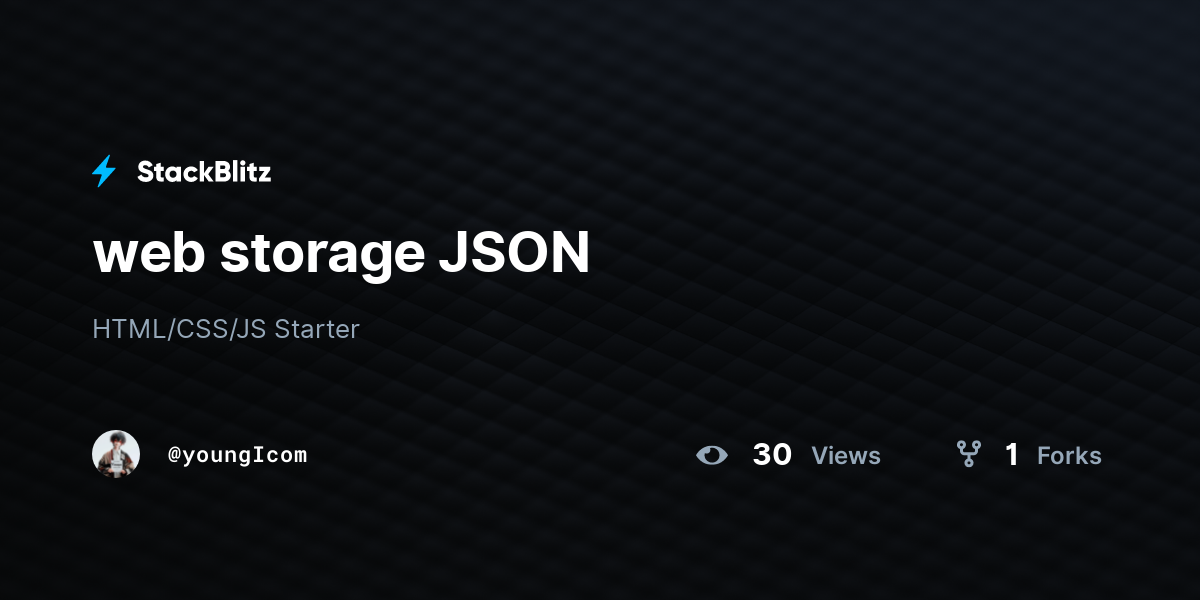 web storage JSON - StackBlitz