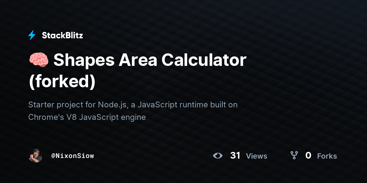 🧠 Shapes Area Calculator (forked) - StackBlitz