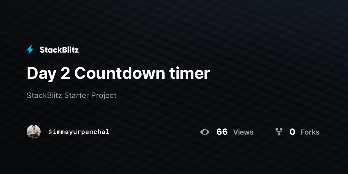Day 2 Countdown timer - StackBlitz
