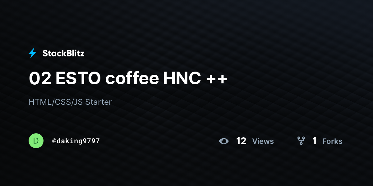 02 ESTO coffee HNC ++ - StackBlitz