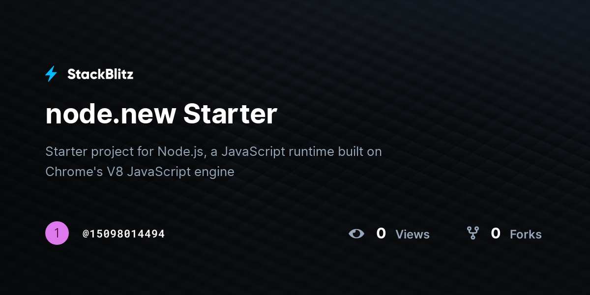 node.new Starter - StackBlitz
