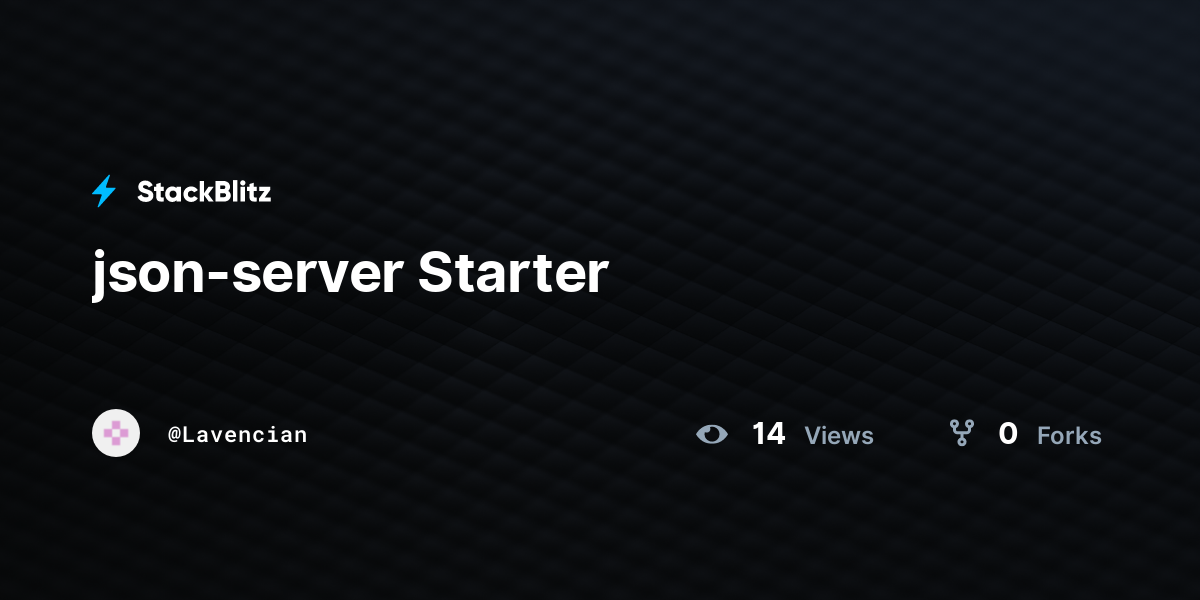 json-server Starter - StackBlitz