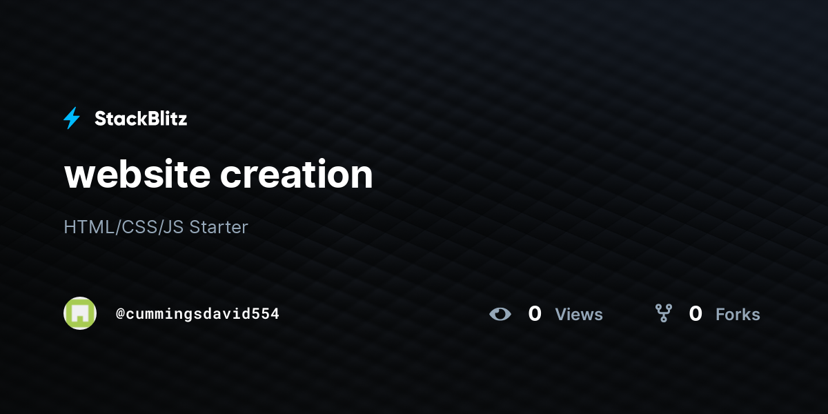 website creation - StackBlitz