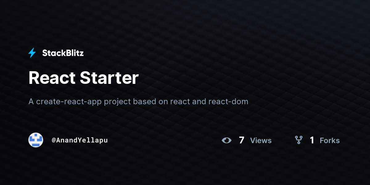 React Starter - StackBlitz