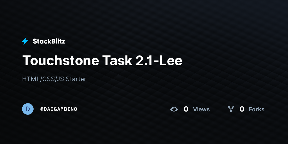 Touchstone Task 2.1-Lee - StackBlitz