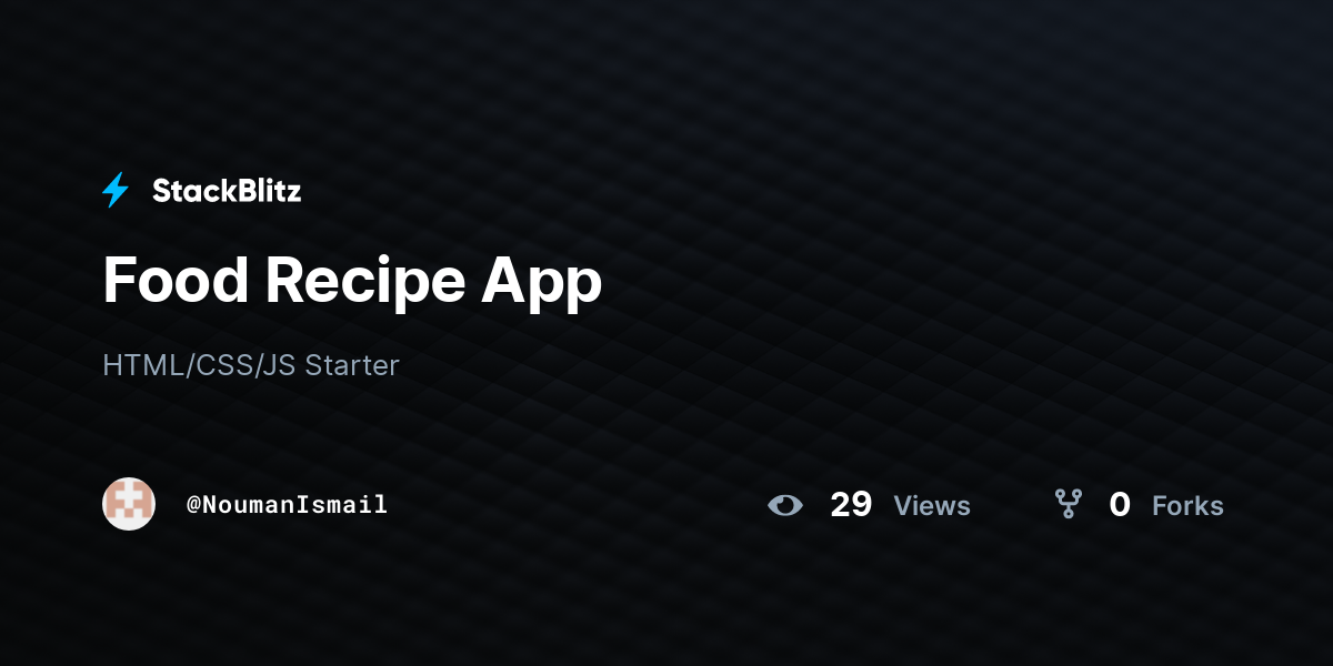 Food Recipe App - StackBlitz