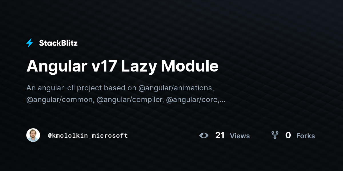 Angular v17 Lazy Module - StackBlitz