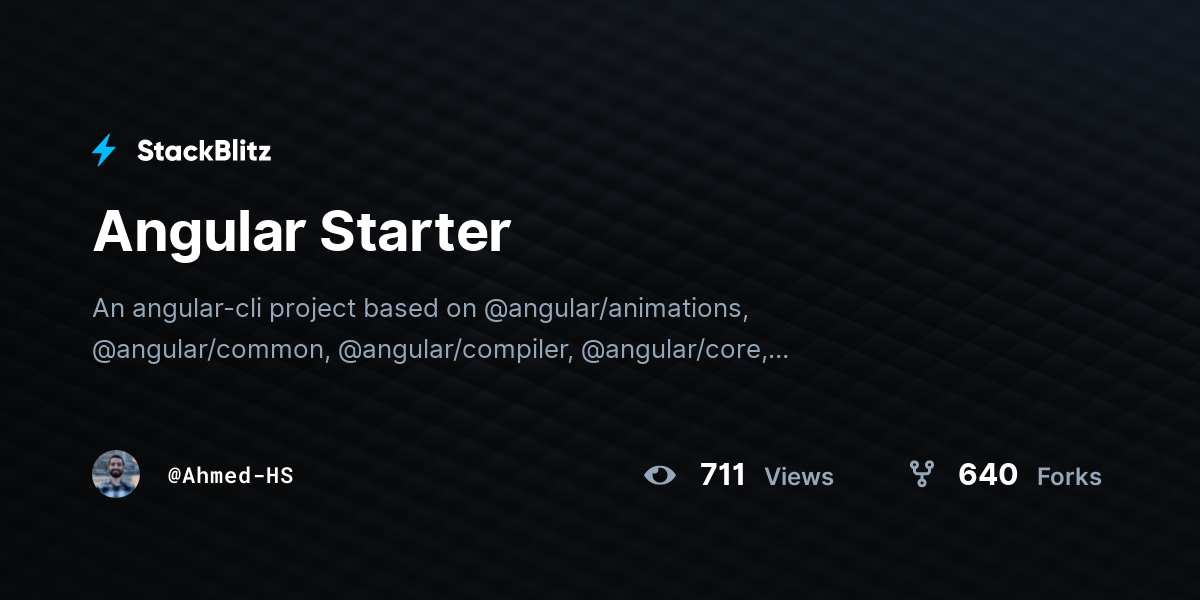 Angular Starter - StackBlitz