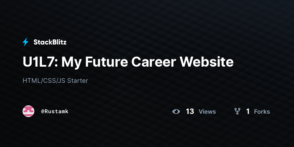 U1L7: My Future Career Website - StackBlitz