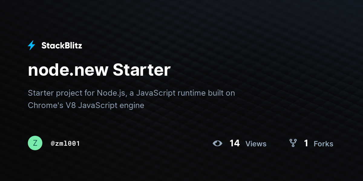 node.new Starter - StackBlitz