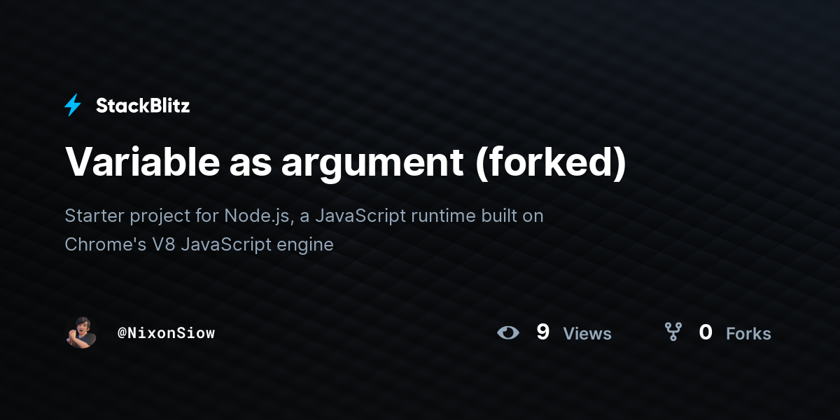 Variable as argument (forked) - StackBlitz