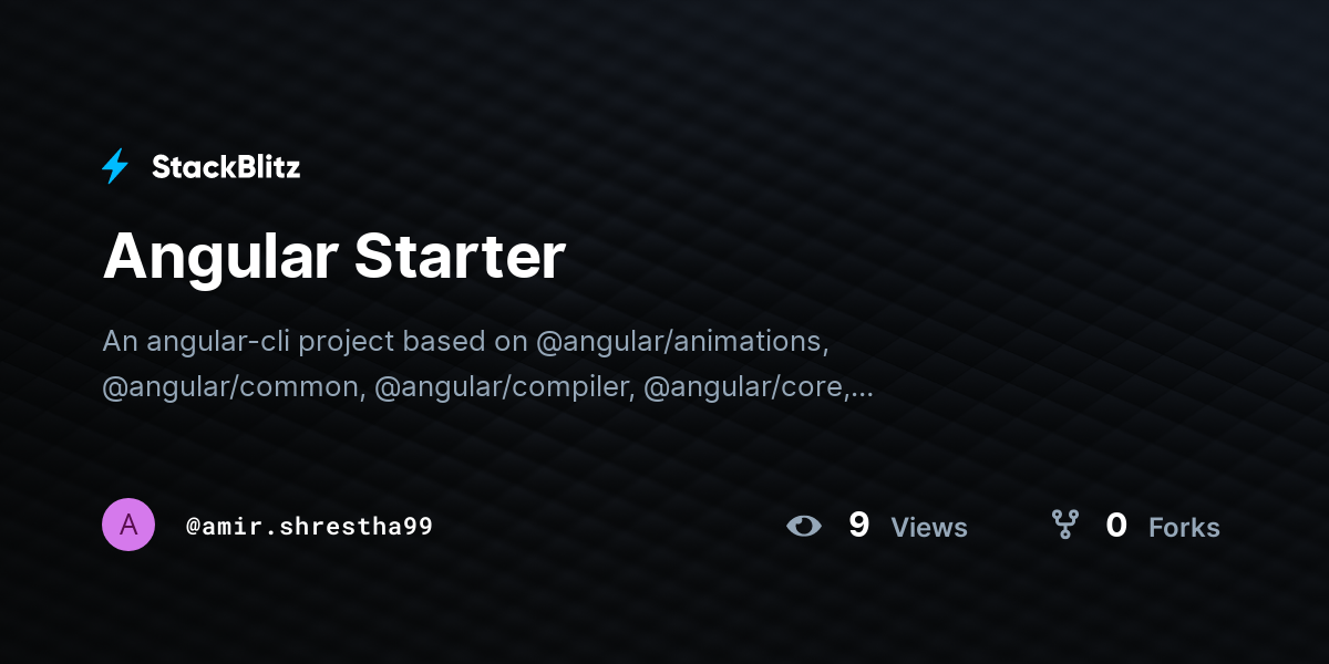 Angular Starter - StackBlitz