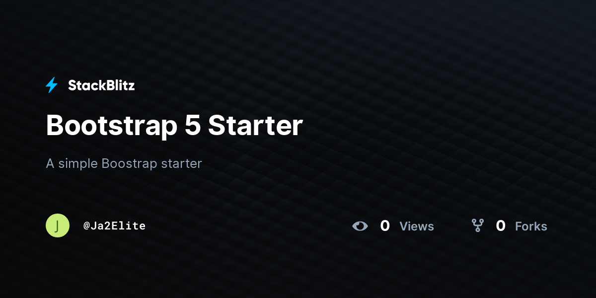 Bootstrap 5 Starter - StackBlitz