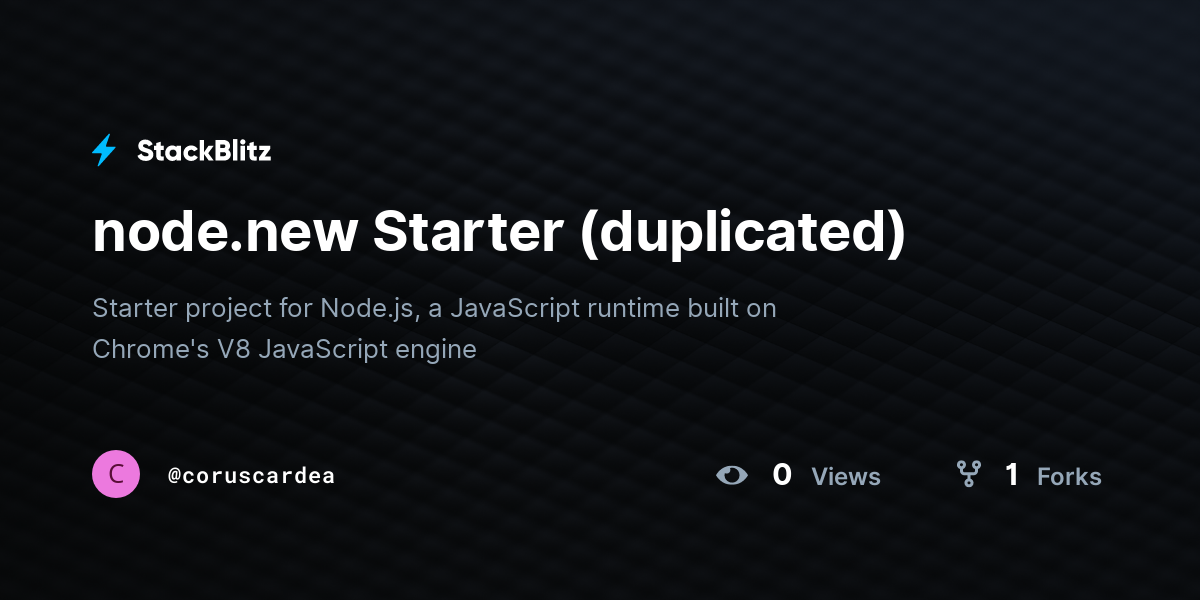 node.new Starter (duplicated) - StackBlitz