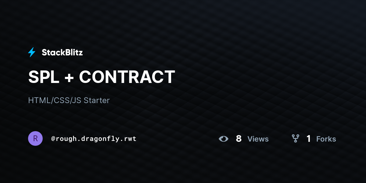 SPL + CONTRACT - StackBlitz