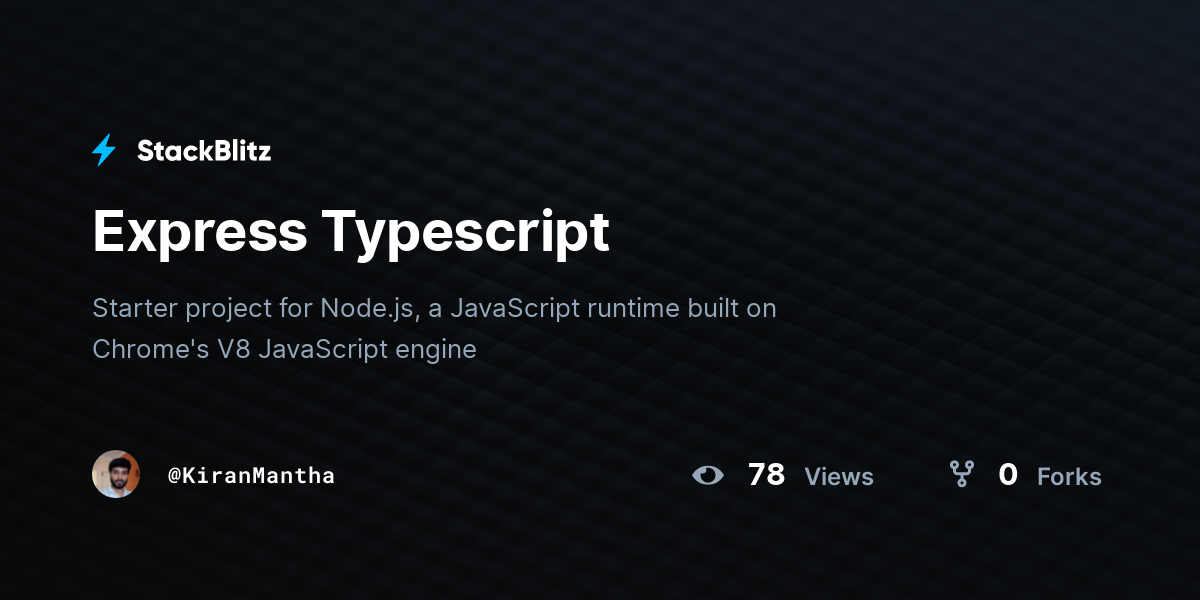 Express Typescript - StackBlitz