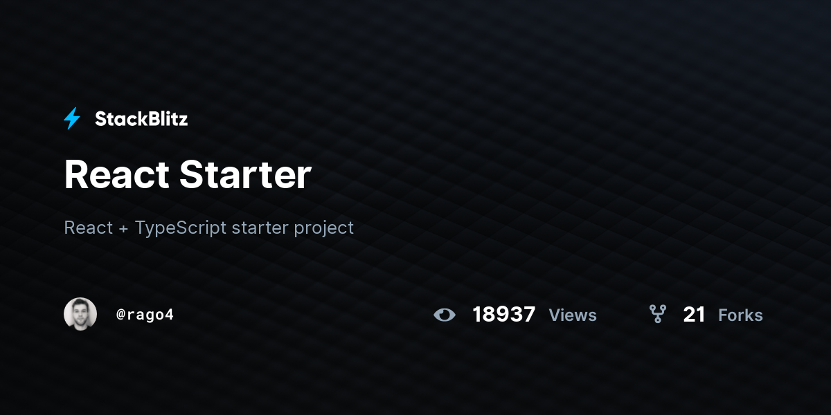 React Starter - StackBlitz