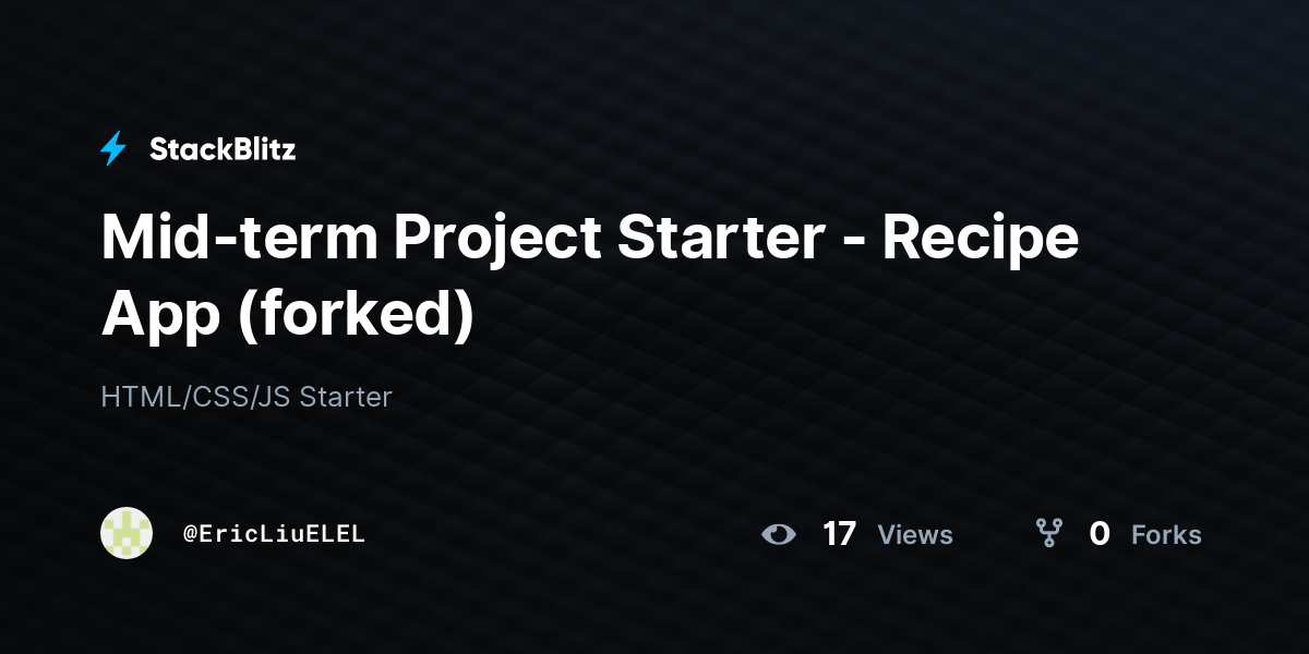 Mid-term Project Starter - Recipe App (forked) - StackBlitz