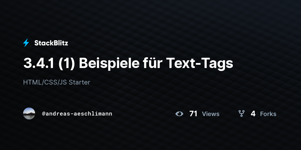 3.4.1 (1) Beispiele für Text-Tags - StackBlitz