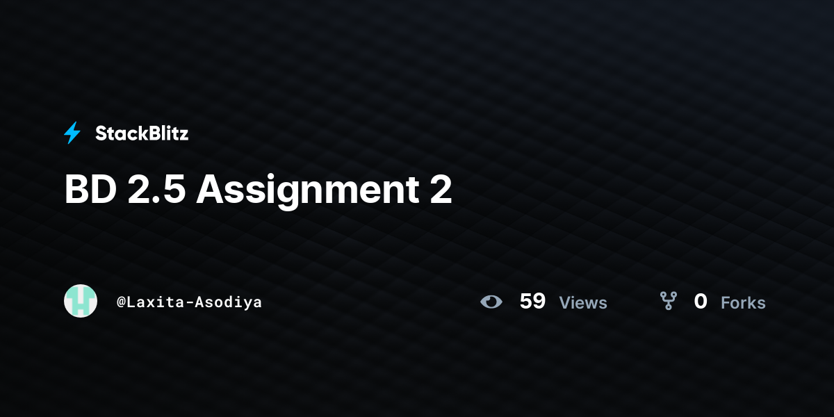 BD 2.5 Assignment 2 - StackBlitz