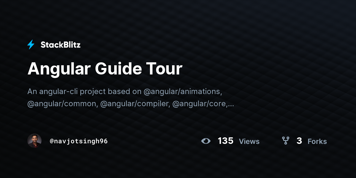 Angular Guide Tour - StackBlitz