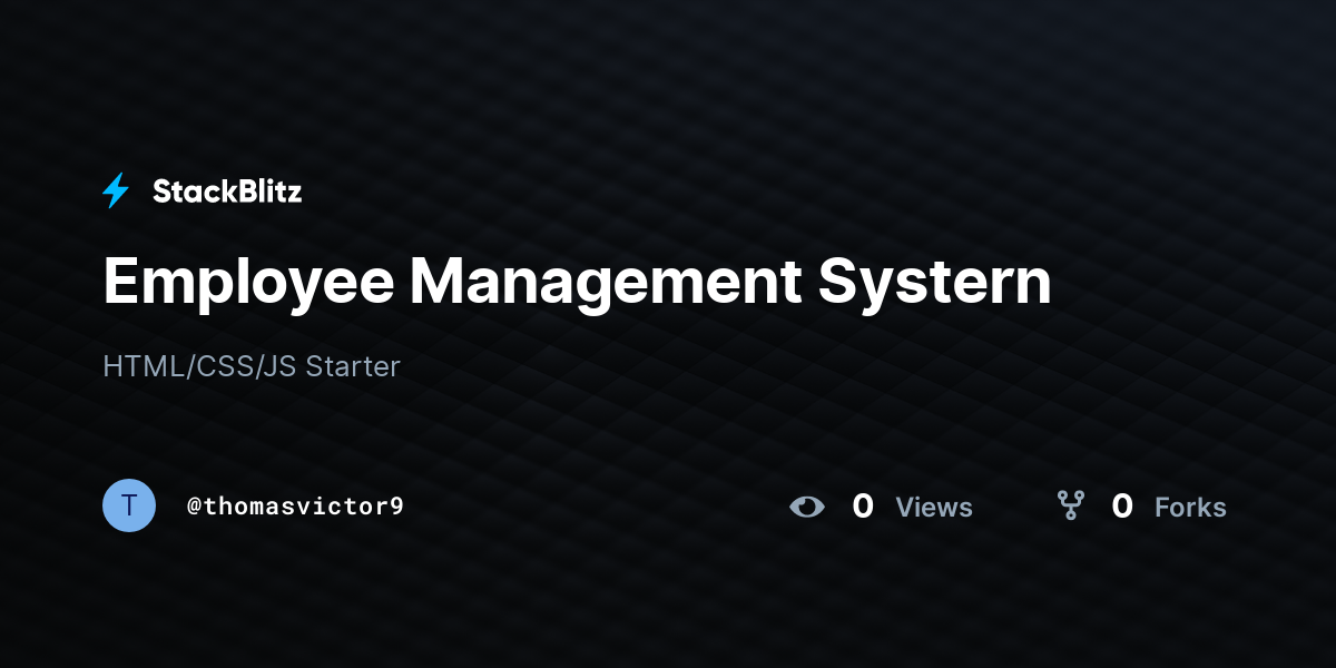 Employee Management Systern - StackBlitz