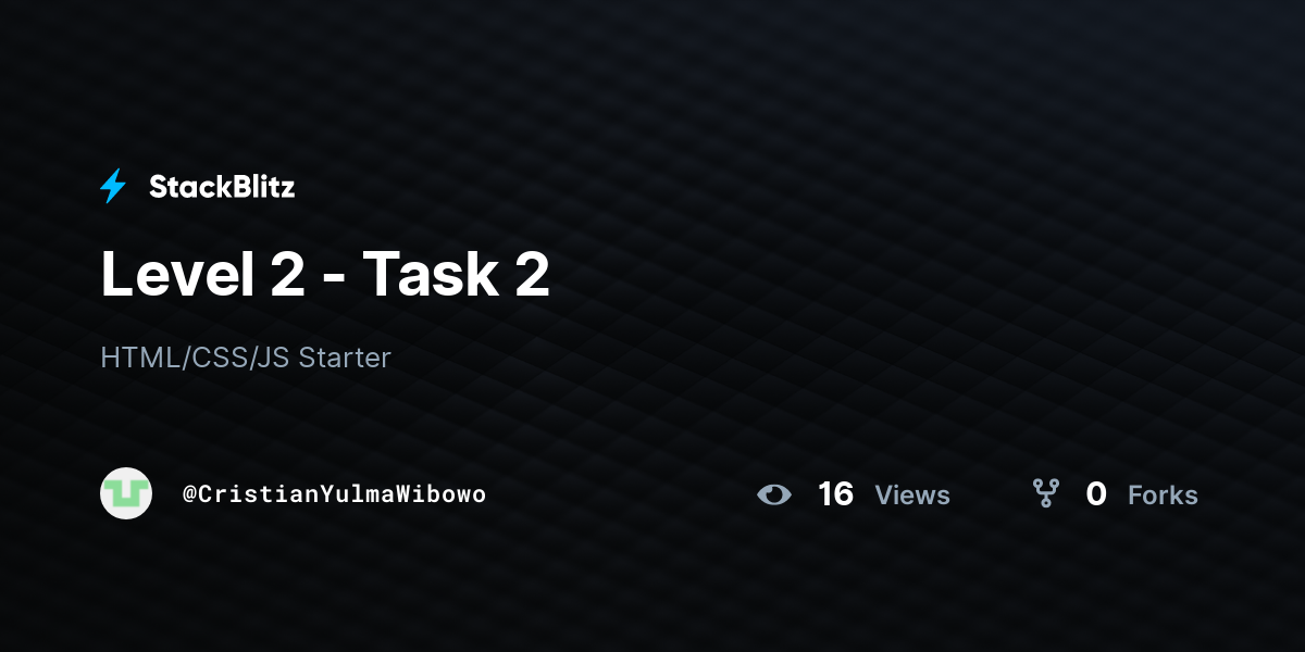 Level 2 - Task 2 - StackBlitz