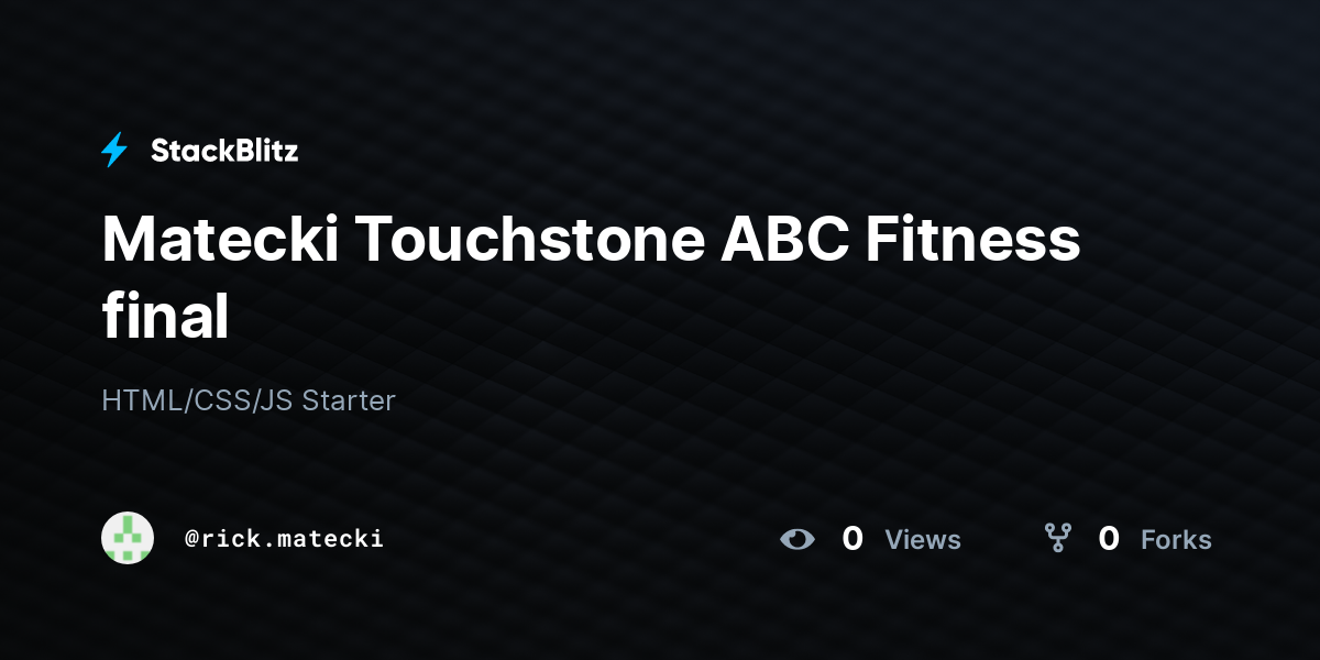 Matecki Touchstone ABC Fitness final - StackBlitz