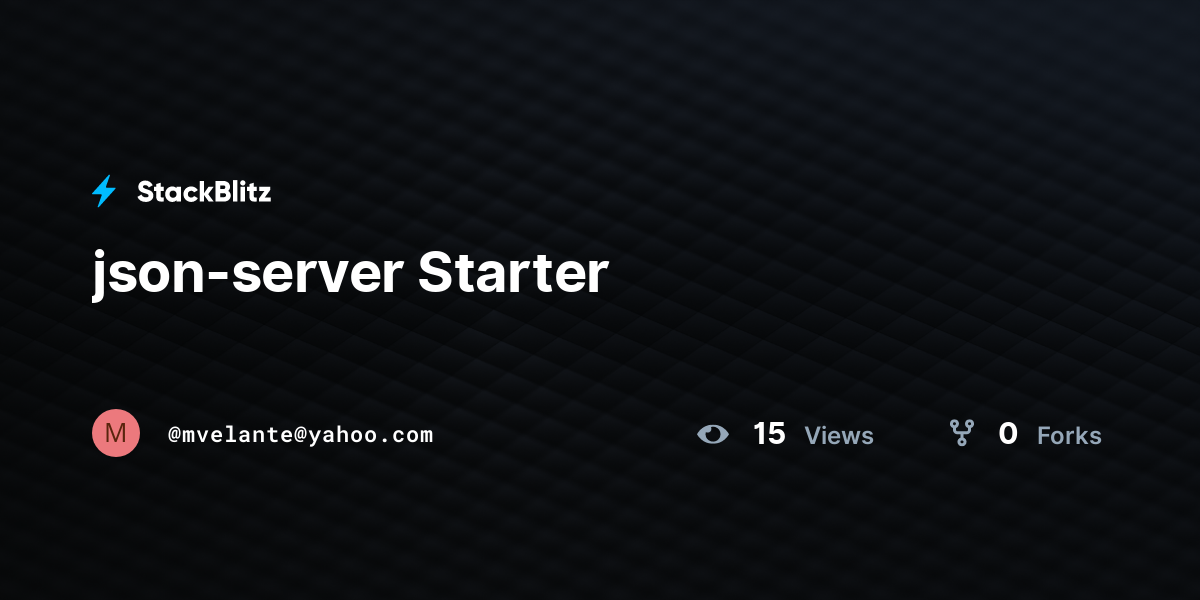 json-server Starter - StackBlitz