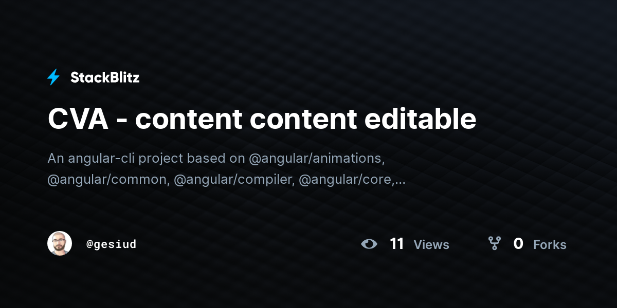 CVA - content content editable - StackBlitz