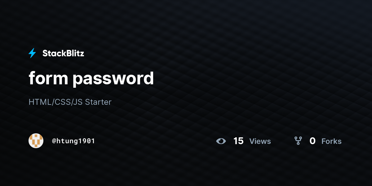 form password - StackBlitz