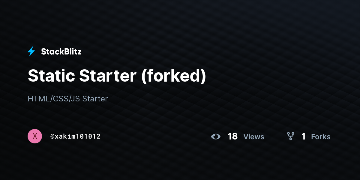 Static Starter (forked) - StackBlitz