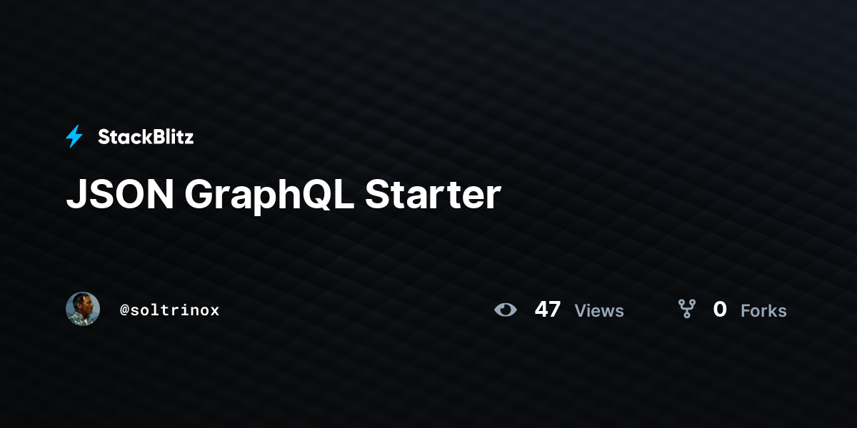 JSON GraphQL Starter - StackBlitz