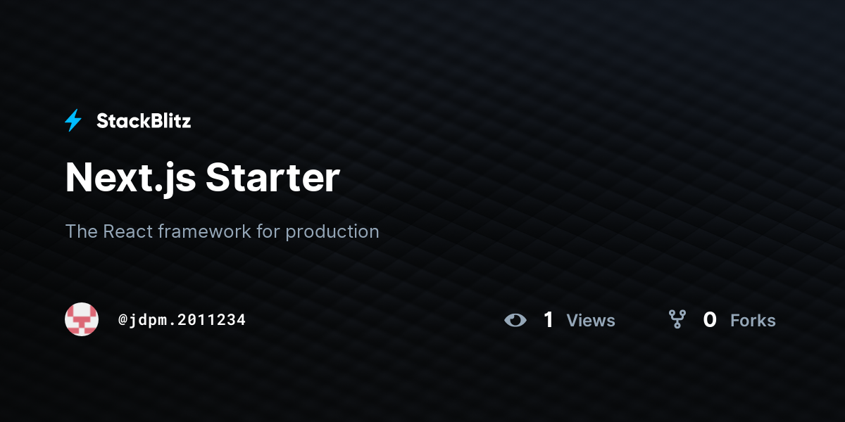 Next.js Starter - StackBlitz
