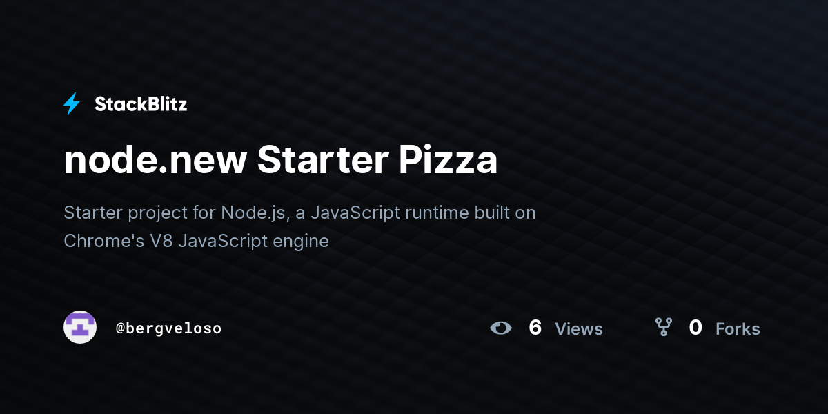 node.new Starter Pizza - StackBlitz