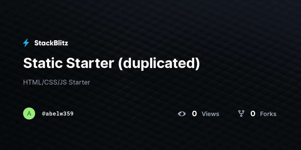Static Starter (duplicated) - StackBlitz